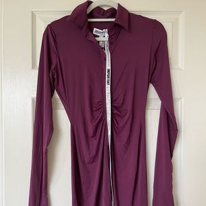 House of CB dress, tight fitted, button up dress, burgundy